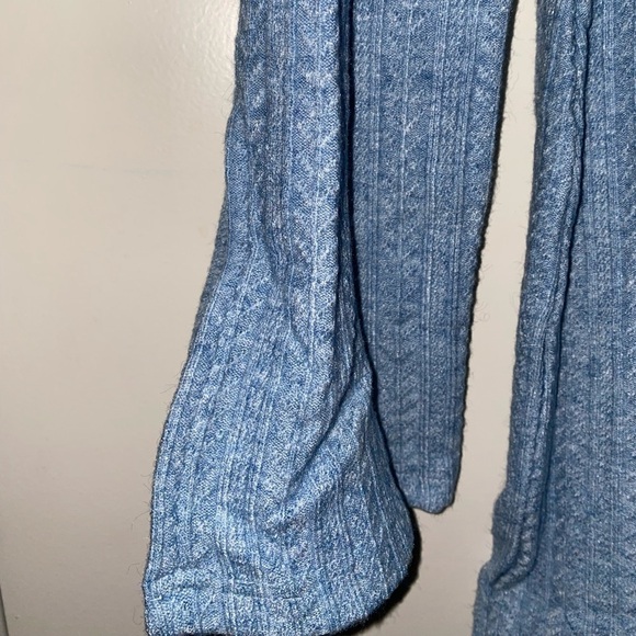 NSR Lucia Slit Ribbed Knit Jewel Neck Bell Sleeve Stretch Form Fit Mini Dress XL - Picture 4 of 8